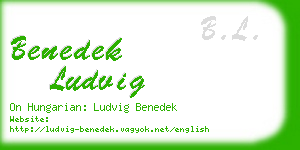 benedek ludvig business card